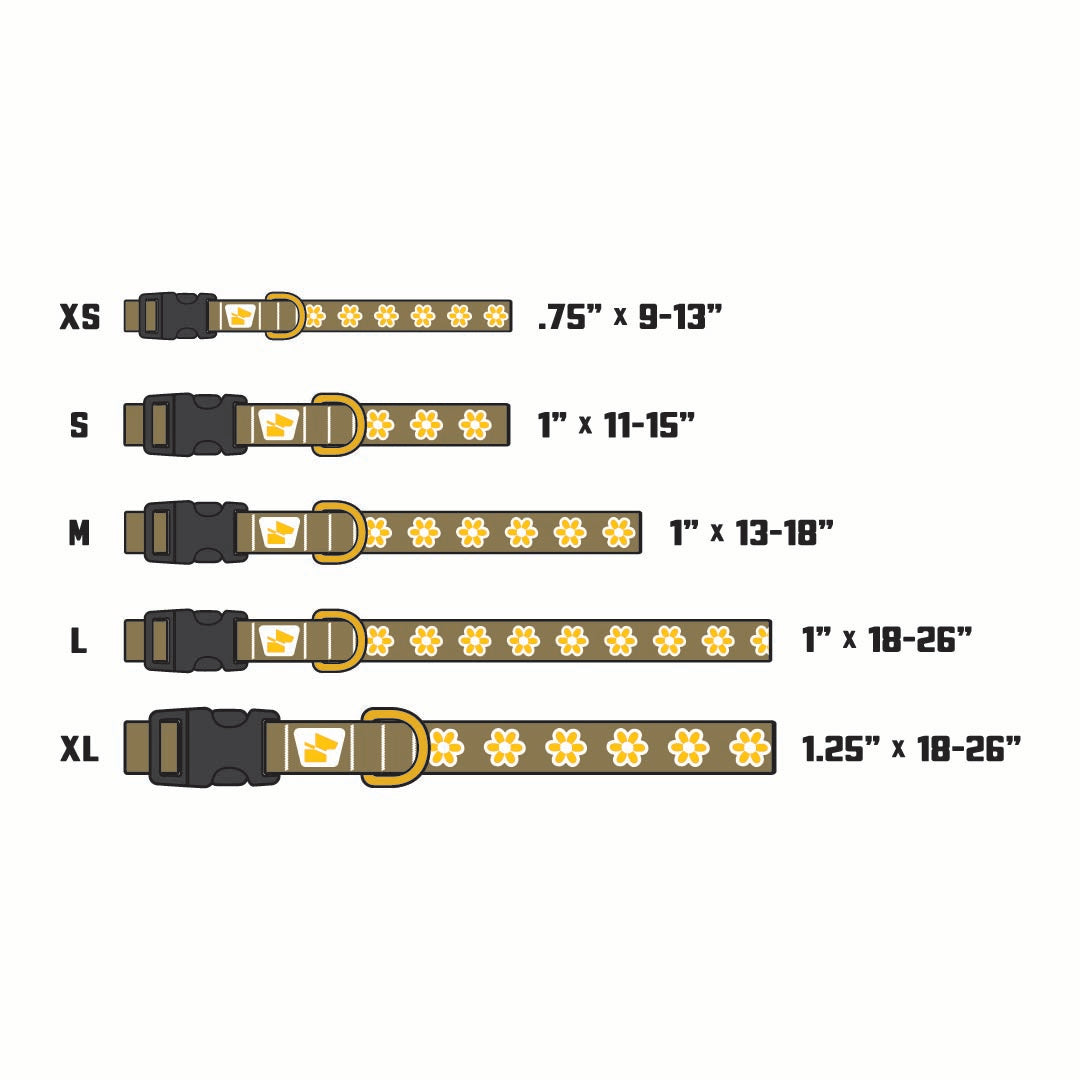 Reflective Base Camp Collar • Funky Flowers - Coyote Brown