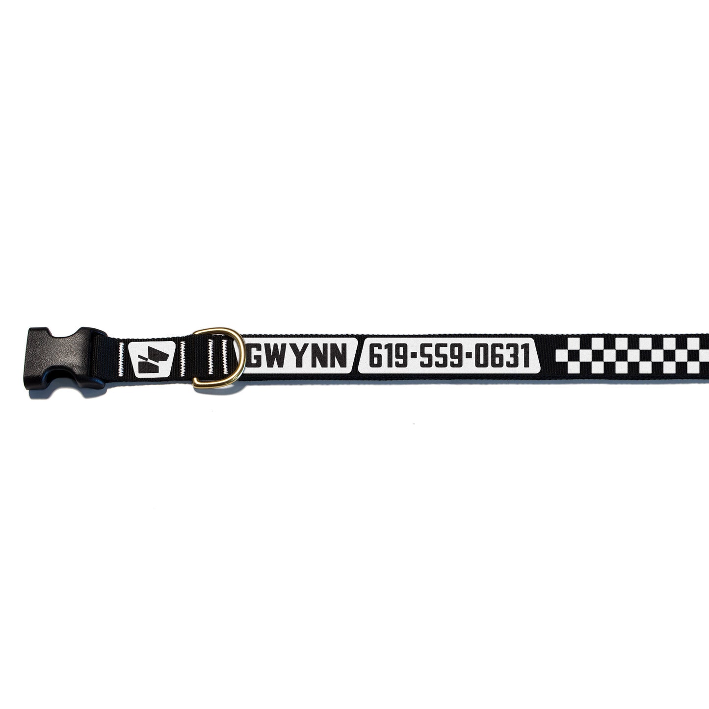 Reflective Base Camp Collar • Classic Checkers - Coal Black