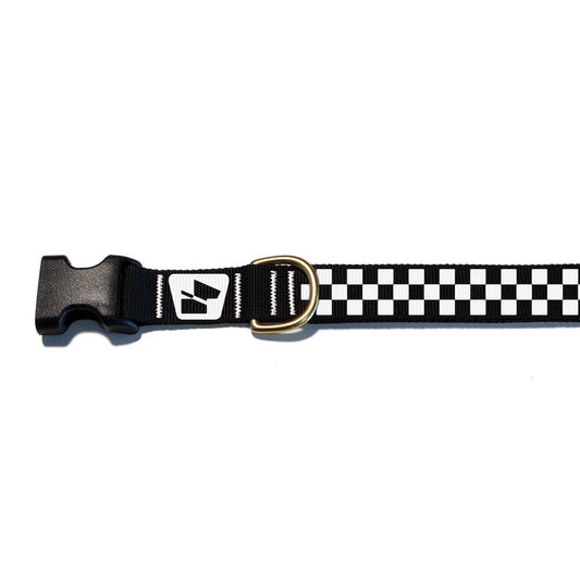 Reflective Base Camp Collar • Classic Checkers - Coal Black