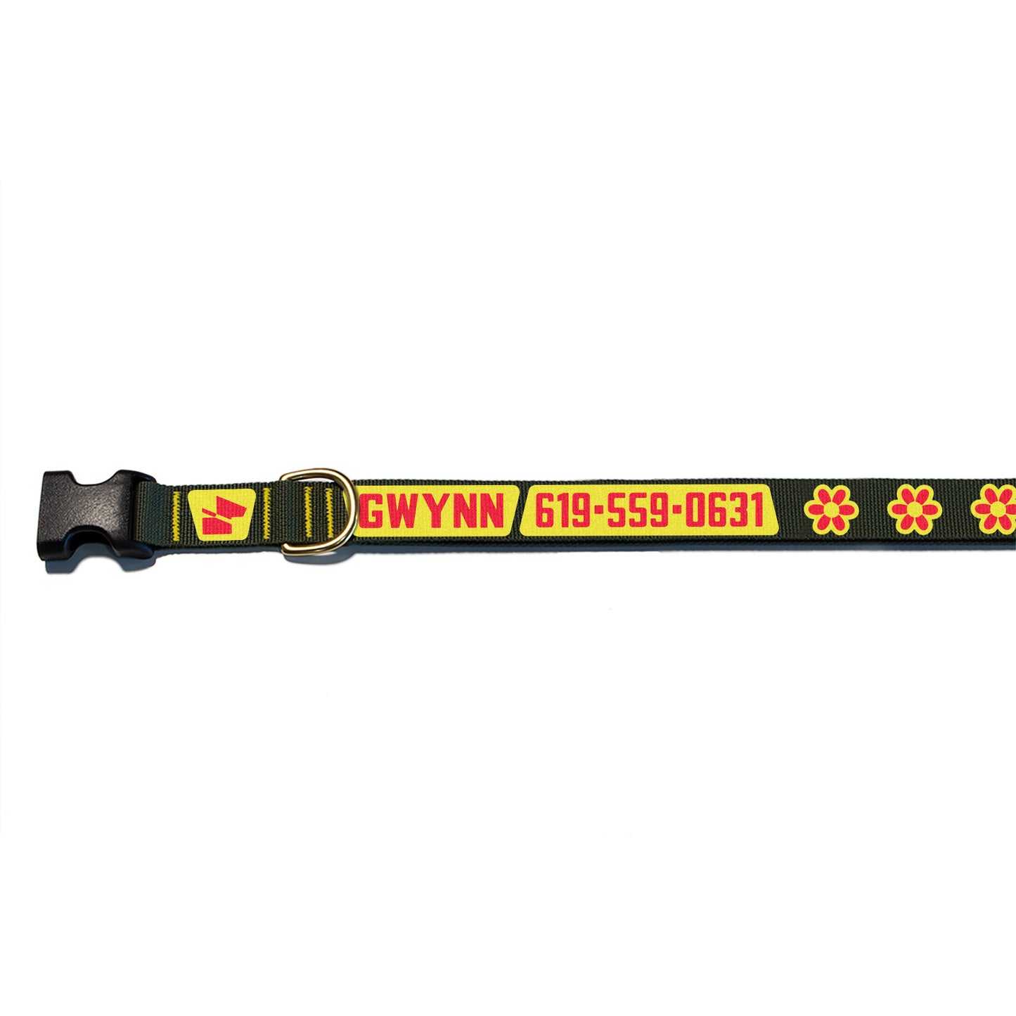 Reflective Base Camp Collar • Funky Flowers - Ranger Green