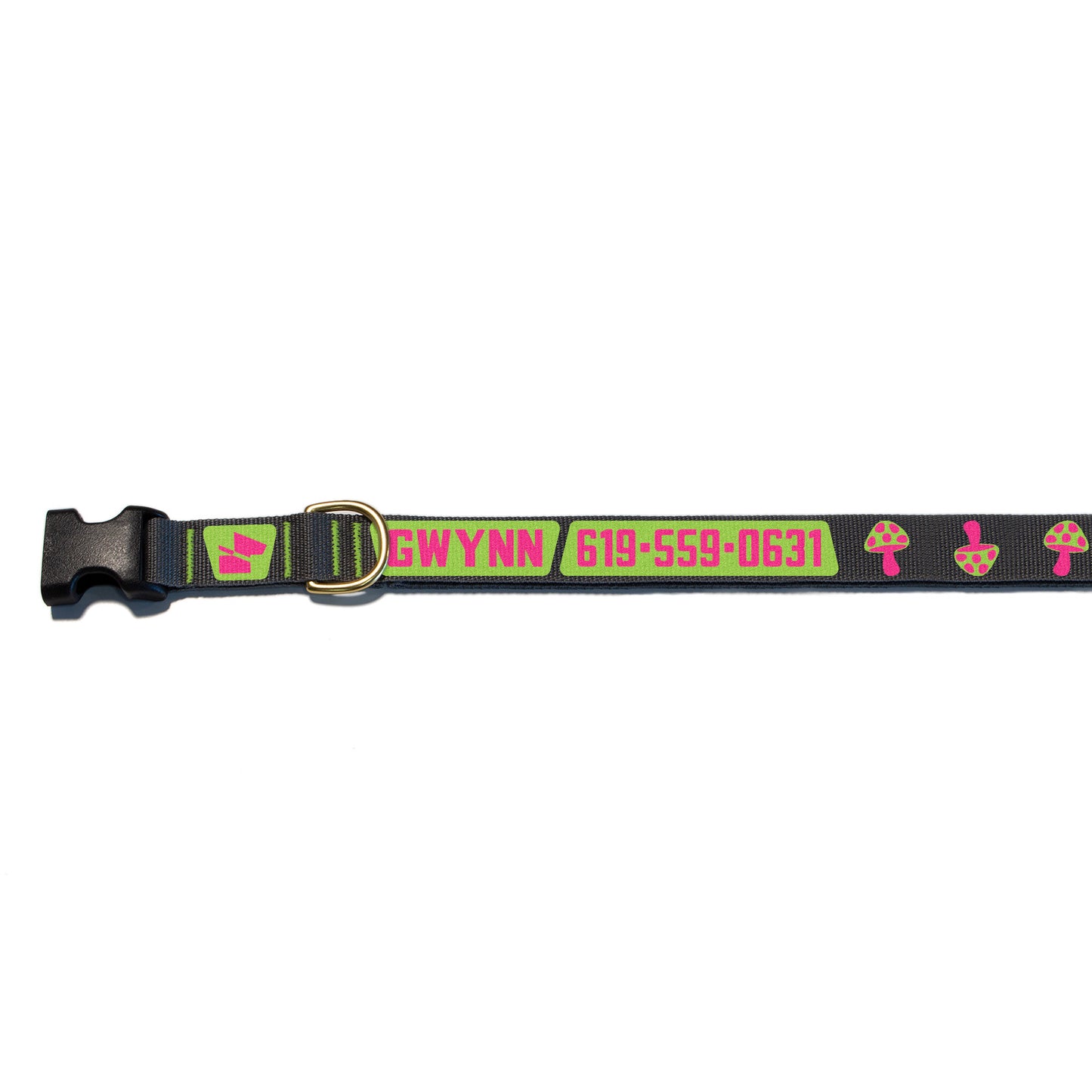 Reflective Base Camp Collar • Magic Mushrooms - Wolf Grey