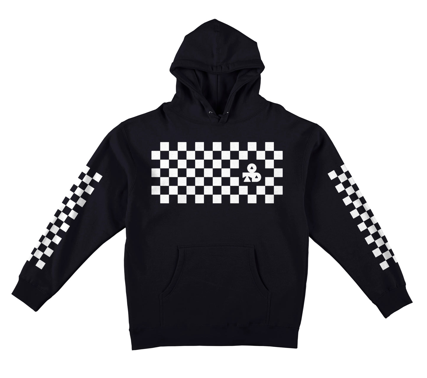 OTD Hoodie Sweatshirt • Classic Checkers - White on Black