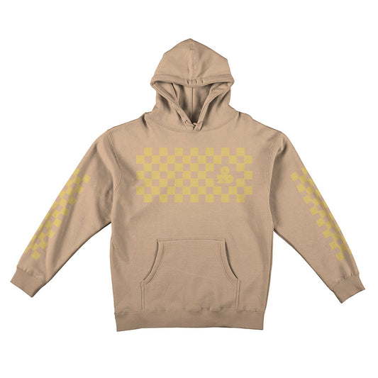 Reflective Hoodie Sweatshirt • Classic Checkers - Gold on Sandstone