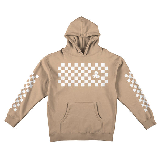 Reflective Hoodie Sweatshirt • Classic Checkers - White on Sandstone