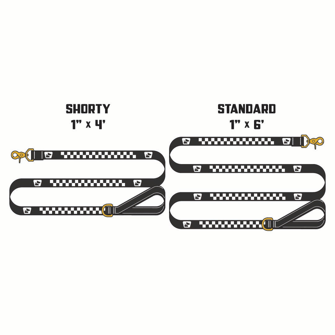 Reflective Wanderwag Leash • Classic Checkers - Coal Black