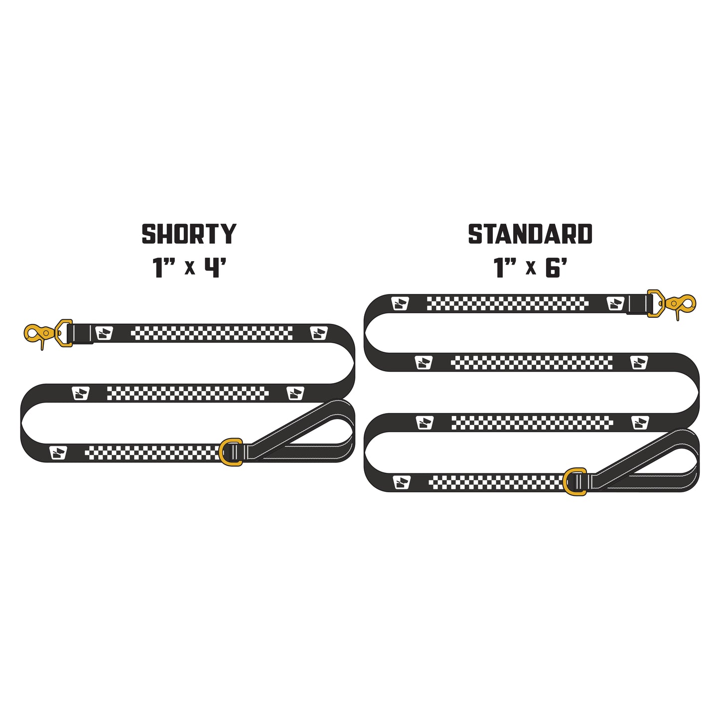 Reflective Wanderwag Leash • Classic Checkers - Coal Black