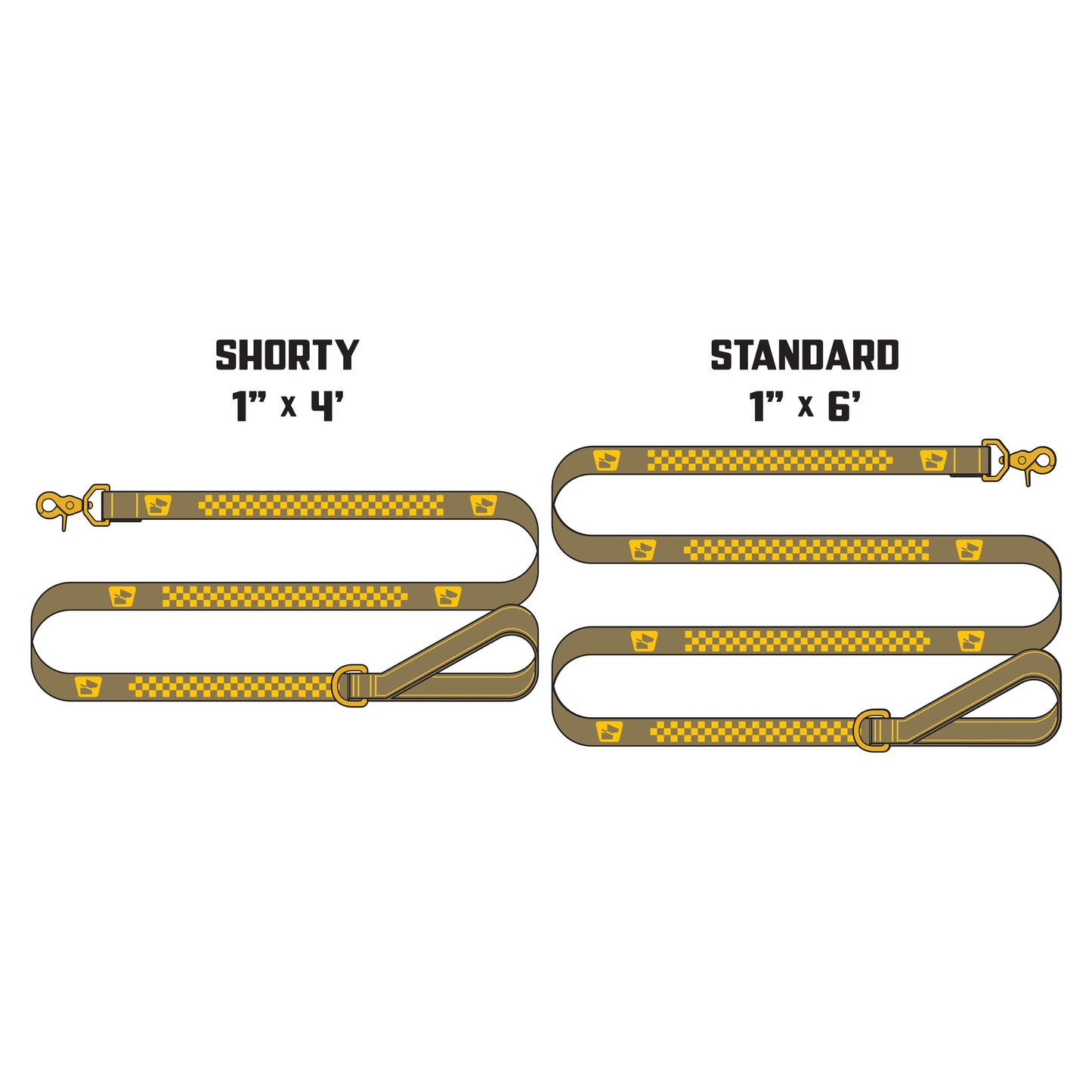 Reflective Wanderwag Leash • Classic Checkers  - Coyote Brown