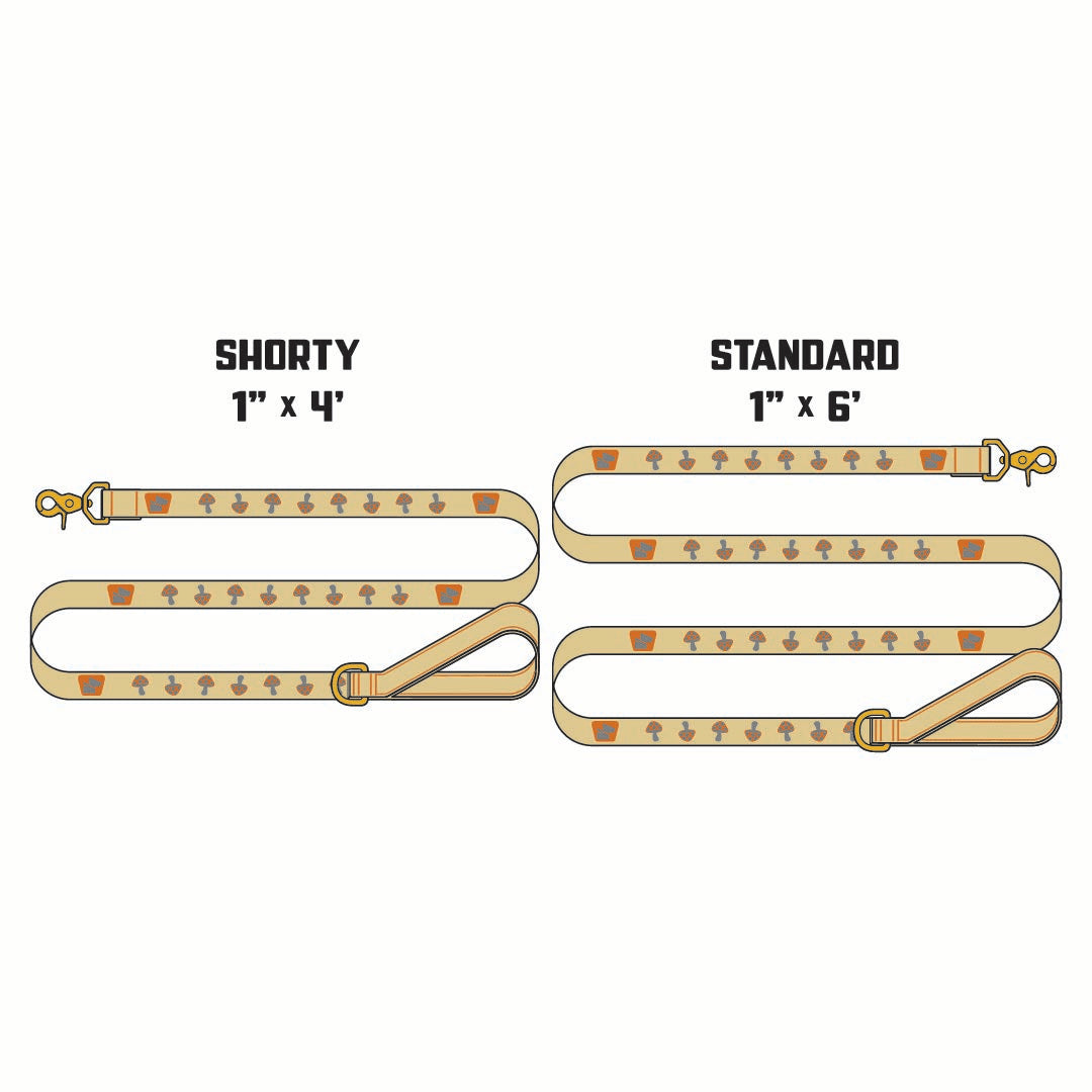 Reflective Wanderwag Leash • Magic Mushrooms - Desert Tan