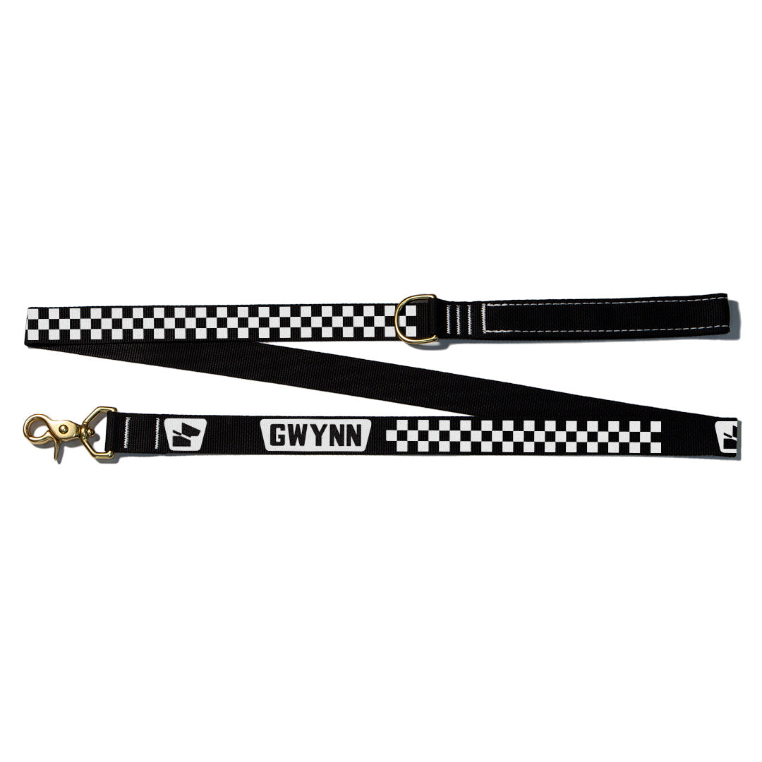 Reflective Wanderwag Leash • Classic Checkers - Coal Black