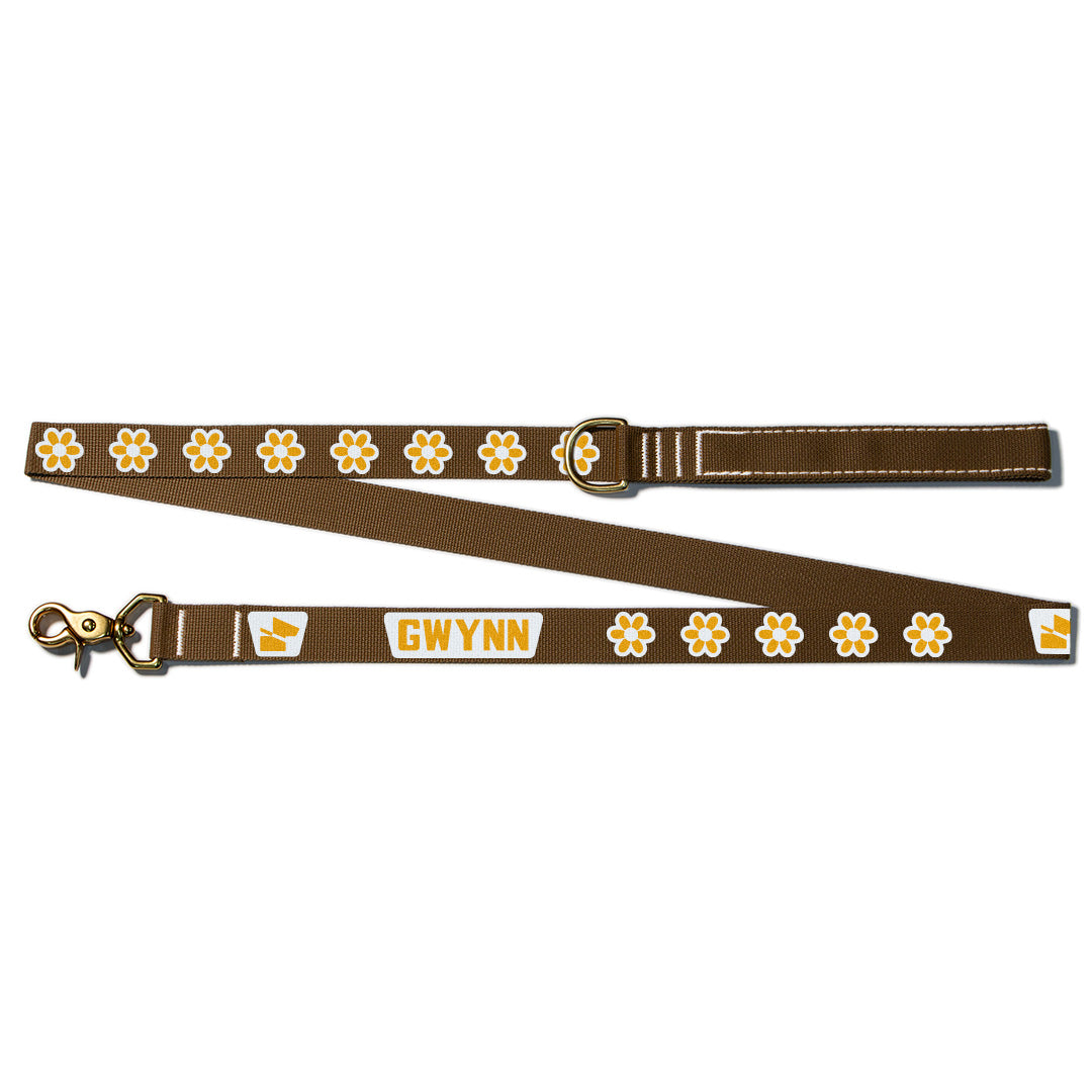 Reflective Wanderwag Leash • Funky Flowers - Coyote Brown