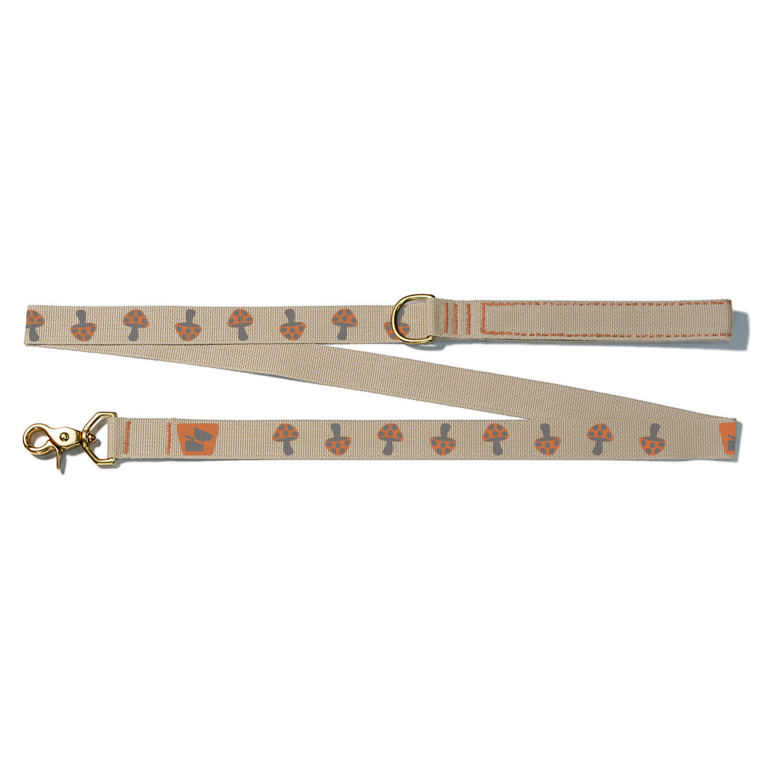 Reflective Wanderwag Leash • Magic Mushrooms - Desert Tan