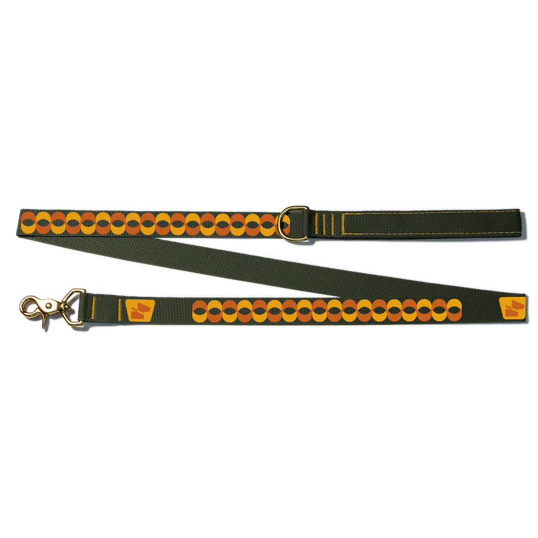 Reflective Wanderwag Leash • Retro Ribbon - Ranger Green