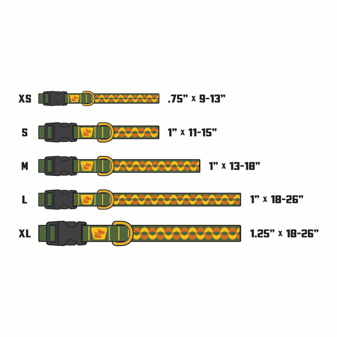 Reflective Base Camp Collar • Retro Ribbon - Ranger Green
