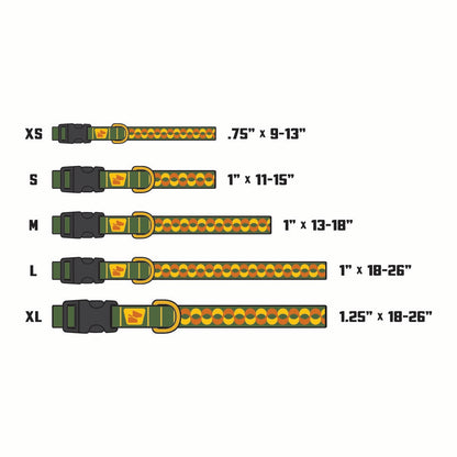 Reflective Base Camp Collar • Retro Ribbon - Ranger Green