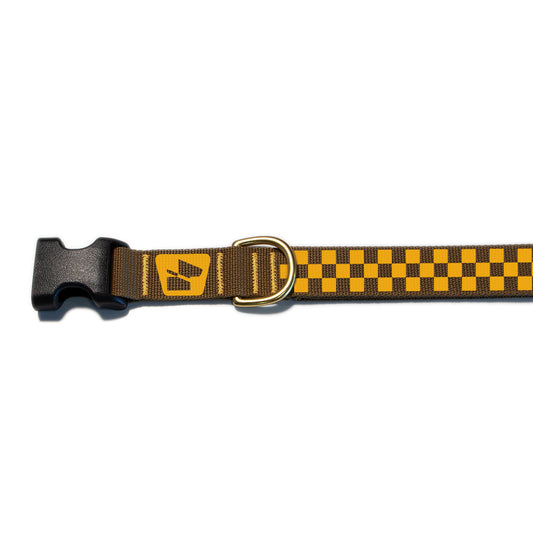 Reflective Base Camp Collar • Classic Checkers - Coyote Brown