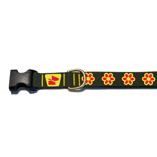 Reflective Base Camp Collar • Funky Flowers - Ranger Green