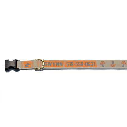 Reflective Base Camp Collar • Magic Mushrooms - Desert Tan