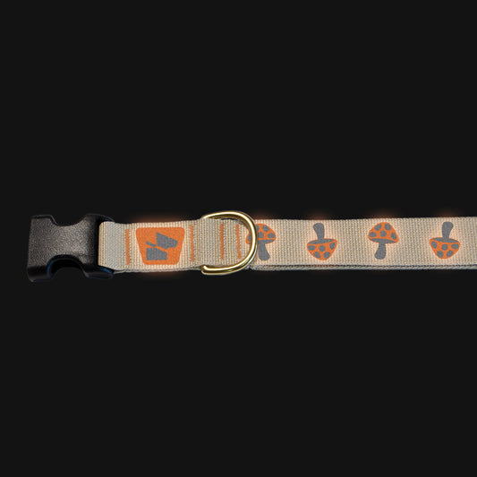 Reflective Base Camp Collar • Magic Mushrooms - Desert Tan