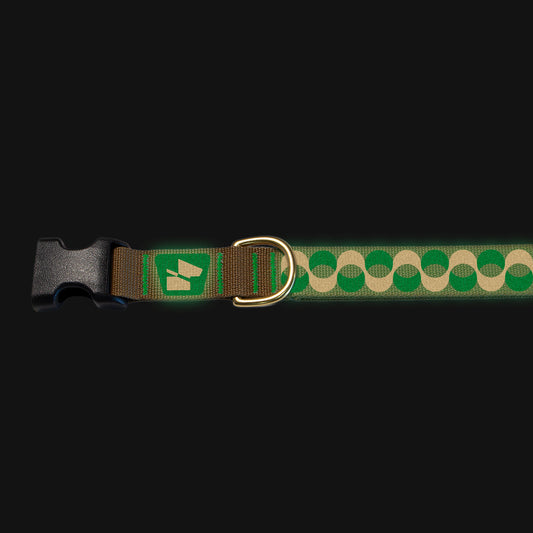 Reflective Base Camp Collar • Retro Ribbon - Coyote Brown