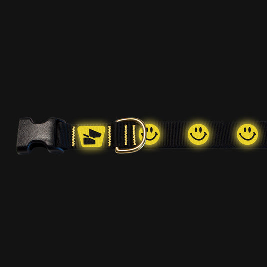 Reflective Base Camp Collar • Super Smilies - Coal Black