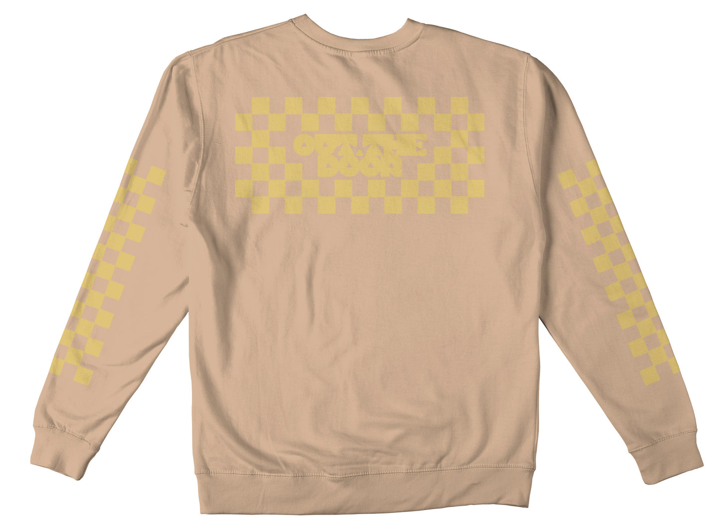 OTD Crew Neck Sweatshirt • Classic Checkers - Gold on Sandstone