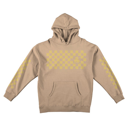 Reflective Hoodie Sweatshirt • Classic Checkers - Gold on Sandstone