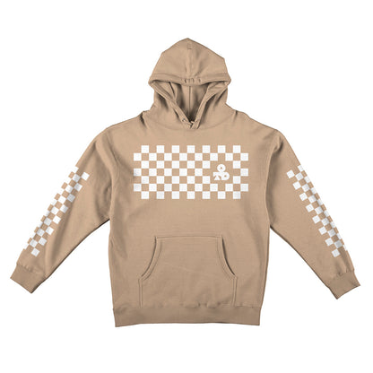 Reflective Hoodie Sweatshirt • Classic Checkers - White on Sandstone