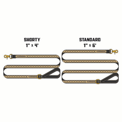Reflective Wanderwag Leash • Curb Chain  - 24k Gold