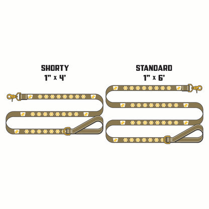 Reflective Wanderwag Leash • Funky Flowers - Coyote Brown