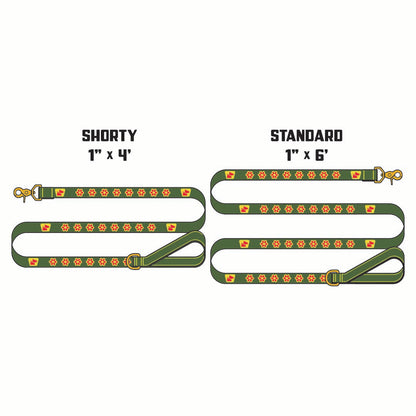 Reflective Wanderwag Leash • Funky Flowers - Ranger Green