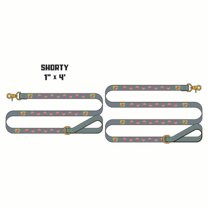 Reflective Wanderwag Leash • Magic Mushrooms  - Wolf Grey