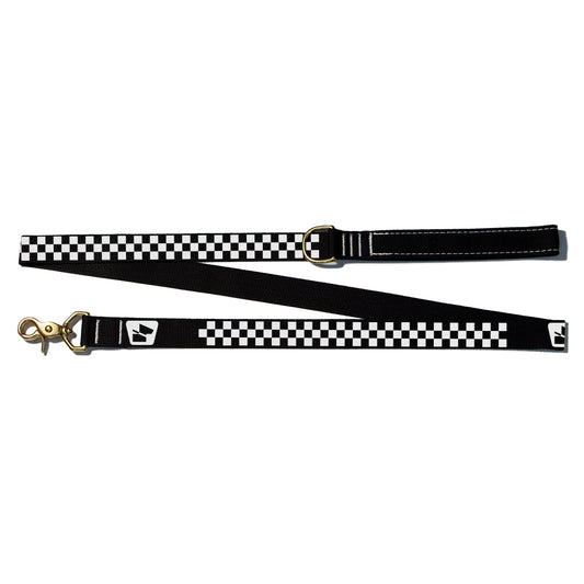 Reflective Wanderwag Leash • Classic Checkers  - Coal Black