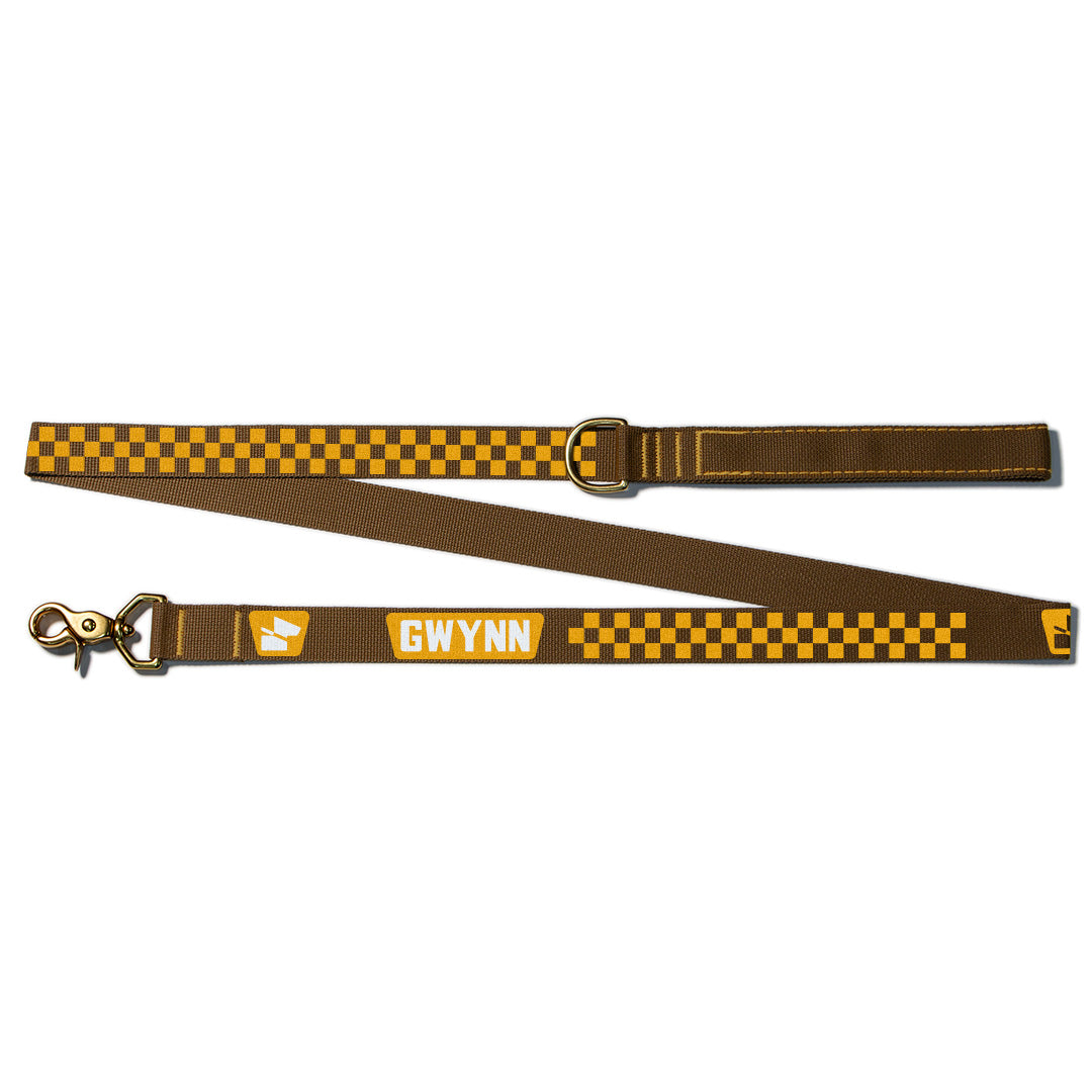 Reflective Wanderwag Leash • Classic Checkers  - Coyote Brown