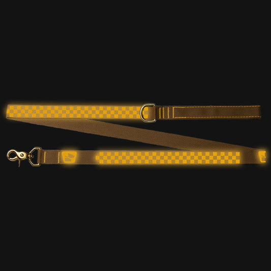 Reflective Wanderwag Leash • Classic Checkers  - Coyote Brown
