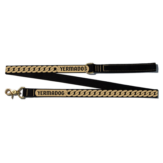 Reflective Wanderwag Leash • Curb Chain  - 24k Gold