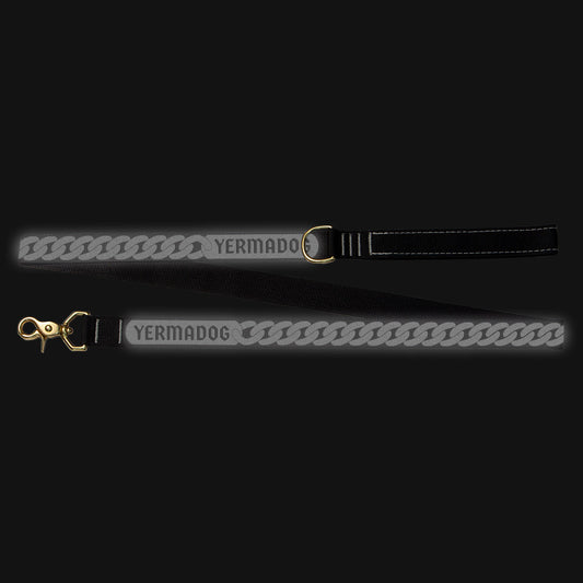 Reflective Wanderwag Leash • Curb Chain  - Pure Platinum