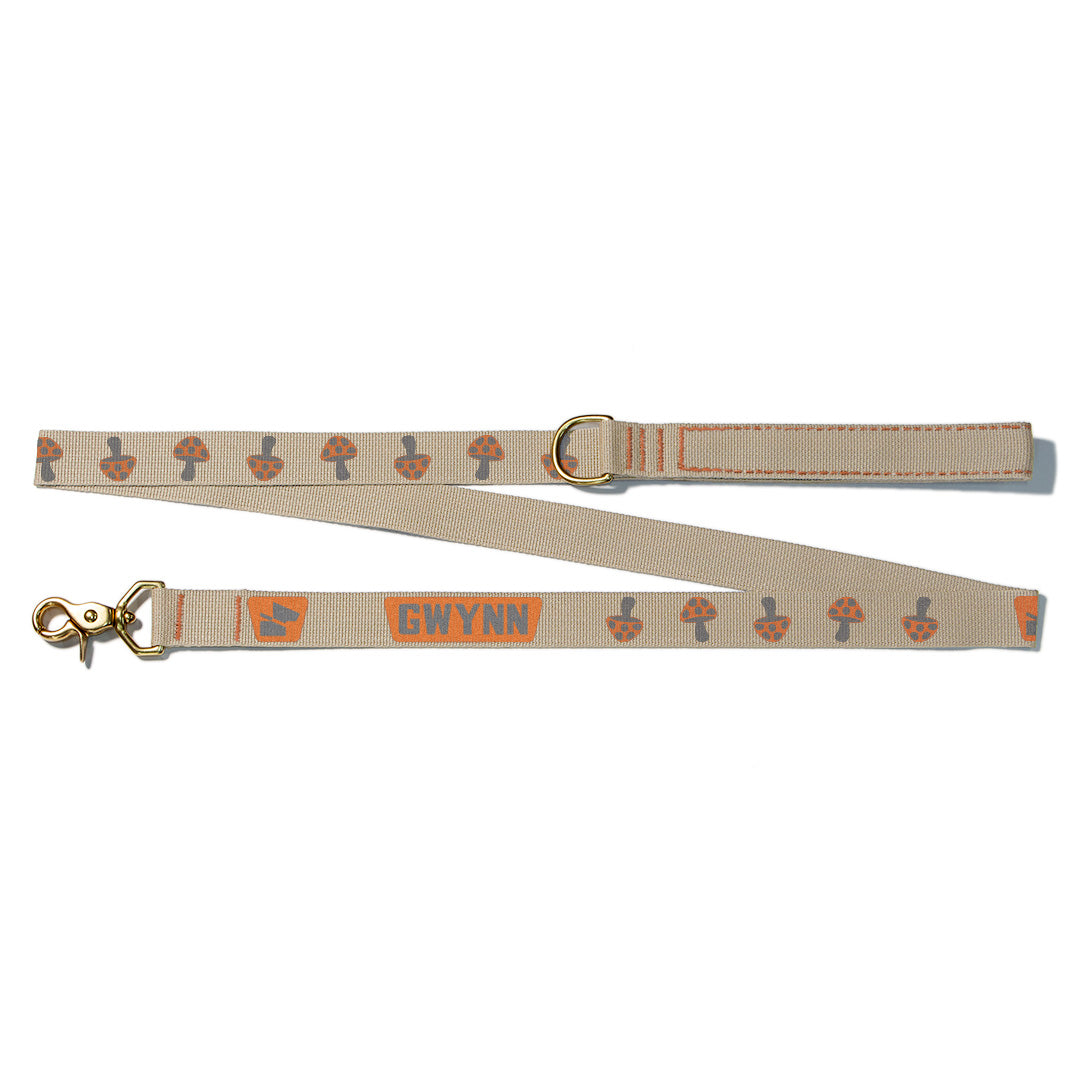 Reflective Wanderwag Leash • Magic Mushrooms  - Desert Tan