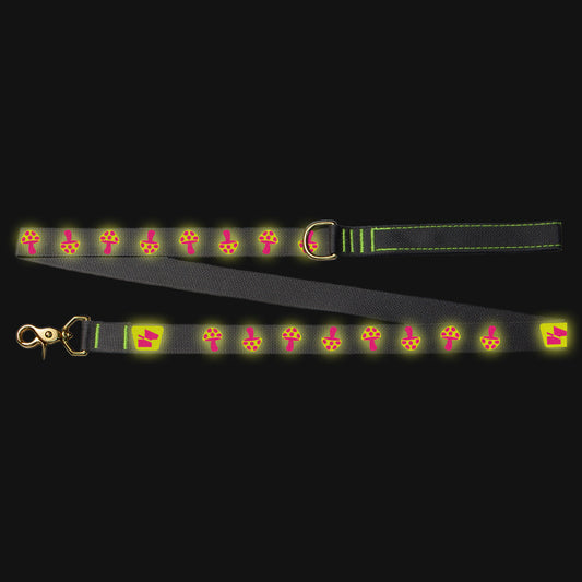 Reflective Wanderwag Leash • Magic Mushrooms  - Wolf Grey