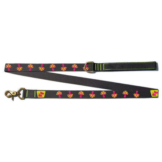 Reflective Wanderwag Leash • Magic Mushrooms  - Wolf Grey