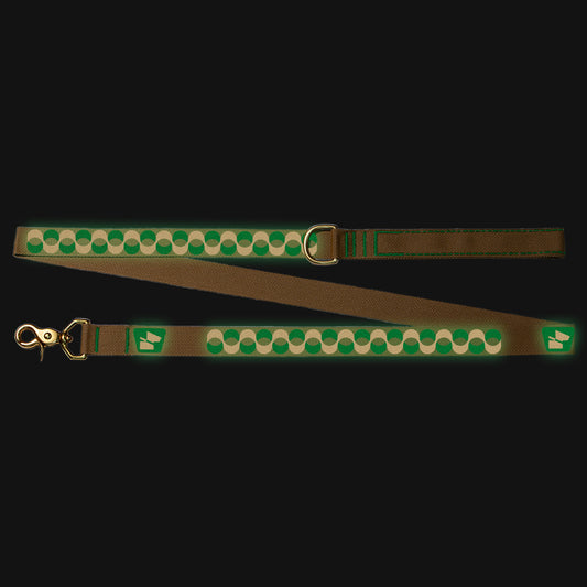 Reflective Wanderwag Leash • Retro Ribbon - Coyote Brown